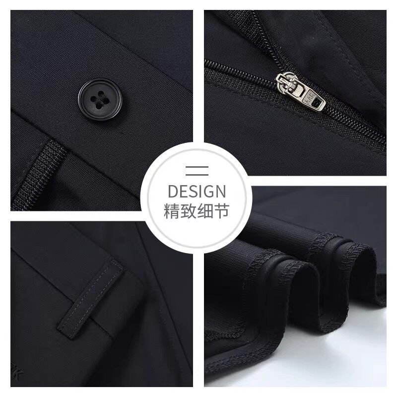 盛卡伦爸爸冰丝裤夏季超薄中老年男士西裤直筒宽松商务高弹休闲裤