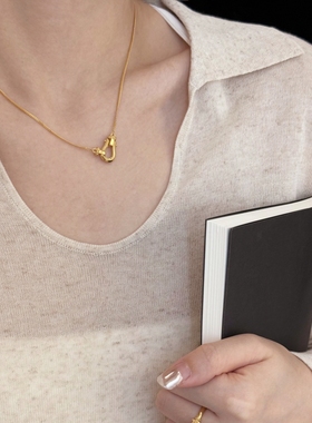 潮港福18K金马蹄扣项链马年生肖