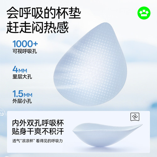 HelloSunny森呼吸无痕粉底液内衣女隐形肤色文胸美背大胸女士胸罩 - 图1