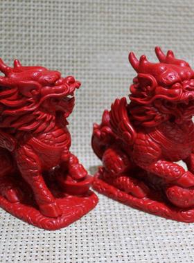 天然朱砂招财麒家居厅风水ZCL镇麟宅工品送子麒麟卧室房客间艺摆