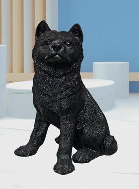 速发树脂黑饰桌面摆件玄犬模型关家装狗柴小庭狗假旺