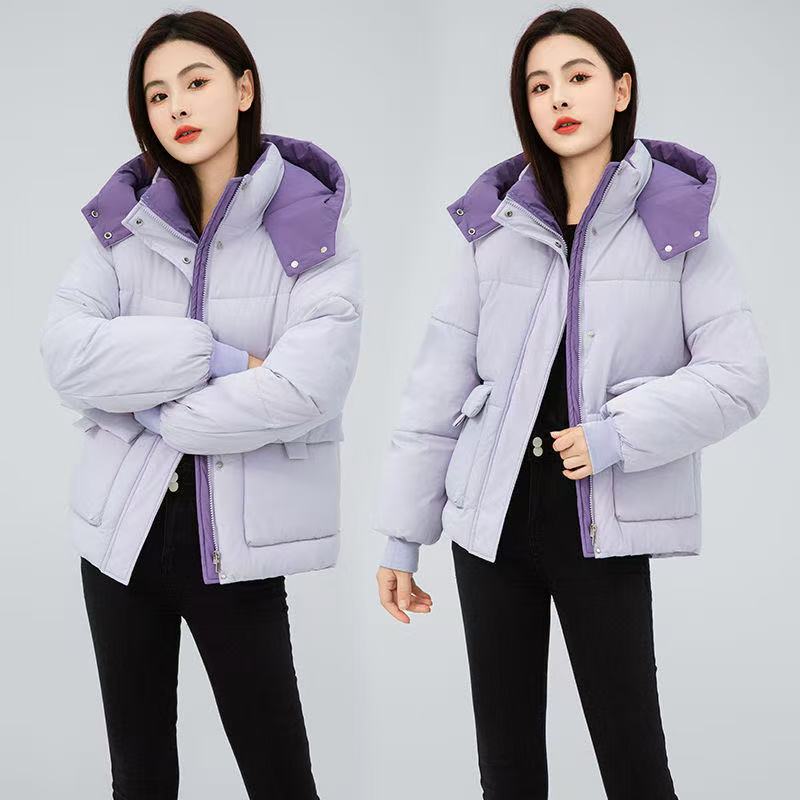 羽绒棉衣外套2025冬季新款棉袄韩版宽松时尚短款加厚连帽棉服