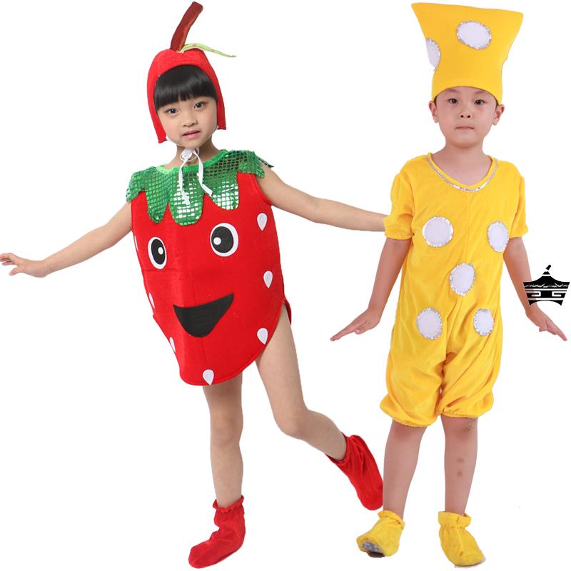 好饿的毛毛虫演出服饰儿童披萨蛋糕苹果梨子草莓西瓜舞蹈表演服装-图3