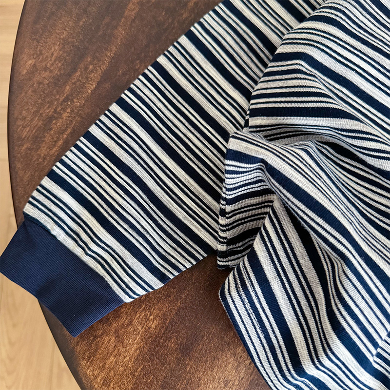 【交个朋友】-儿童秋季新款条纹刺绣长袖T恤DDY25289 - 图1