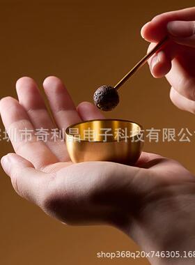 新款爆款迷你颂钵香气钵解压佛音疗自愈疗愈静心梵音冥想火山岩棒