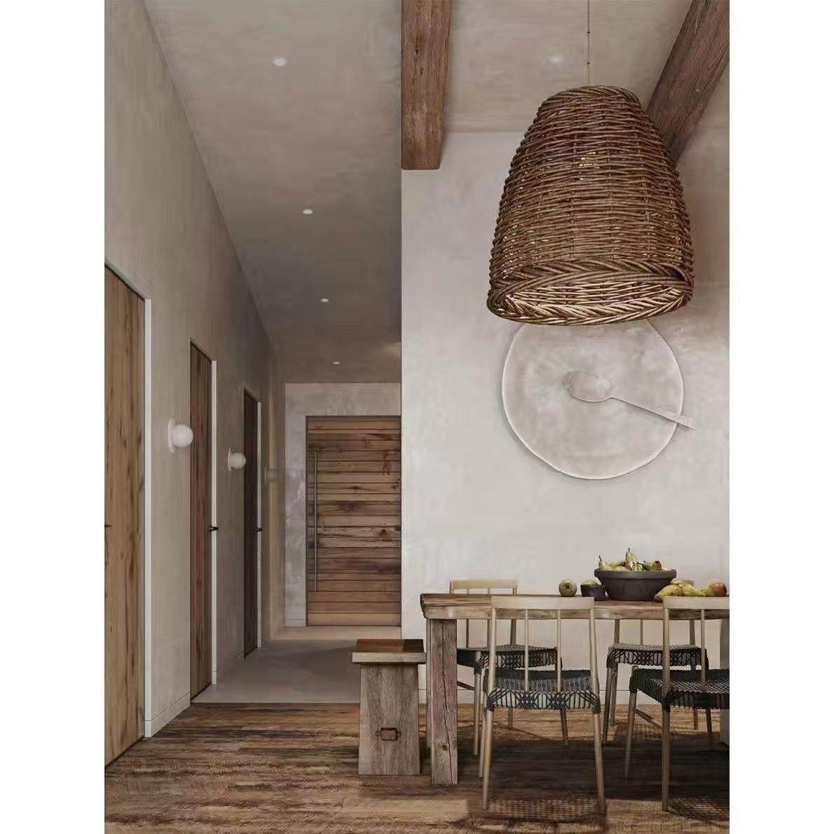 侘寂风吊灯复古田园风餐厅客厅卧室火锅店民宿藤编装饰灯具,淘宝优惠券,粉丝福利购,淘宝优惠卷