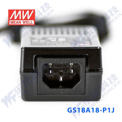 GS18A18-P1J台湾明纬18W18V电源适配器直流稳压1A三插,节能型 - 图2