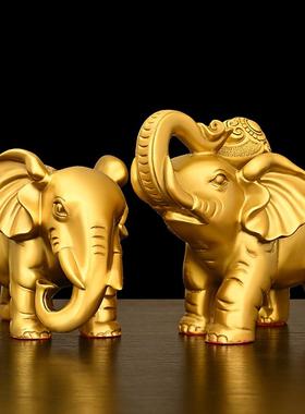 铜象摆件一对吸水大象客厅酒柜家居乔迁办公室店铺装饰工艺礼品