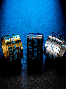 亚马逊可旋转蓝色夜光时间戒指环