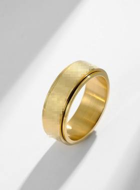 钛钢手饰可旋转动不锈钢戒指