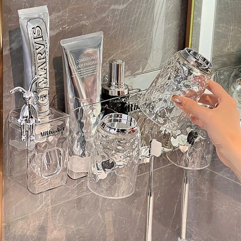 牙刷置物架免打孔壁挂式牙t具牙膏杯子收纳架卫生间漱口杯牙刷架,淘宝优惠券,粉丝福利购,淘宝优惠卷