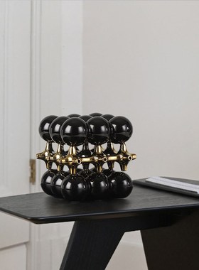 创意艺术正方体小球摆饰家居饰品B玄关酒柜电视柜轻奢样板间装饰