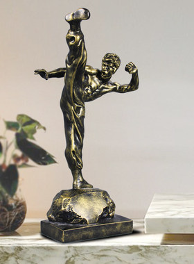 李小龙人物雕塑模型办公室卧室房间桌面摆件创Q意家居装饰品送礼