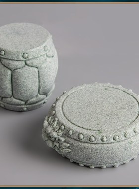 速发器景志 青砂石桌面工艺品装饰摆件底座台鱼缸造物摆设小杯垫