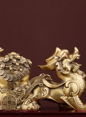 速发全铜貔饰摆件 式财办公室家居一对皮丘聚财店铺中招装貅开业