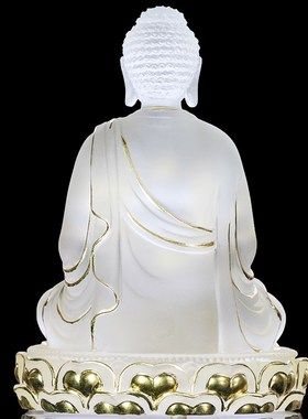 速发古法琉璃佛宝佛贴金三像佛奉摆件三世供药师佛释迦牟尼佛阿弥