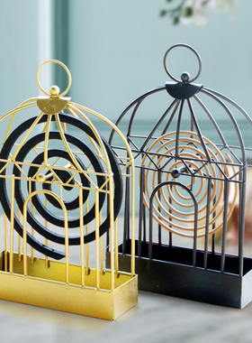 速发创意间艺蚊香盘托灰盖架多功能家用接带盘卧室房铁装饰品摆件