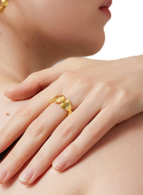 ChillTalent海灵尾戒指手工肌理轻奢精致百搭质感时尚小众设计感