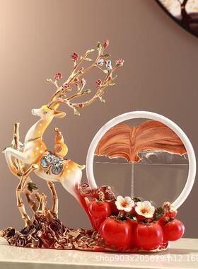 新中式意摆件酒柜玄关电竹节鹿托视柜装饰品创客厅招沙财桌面流工