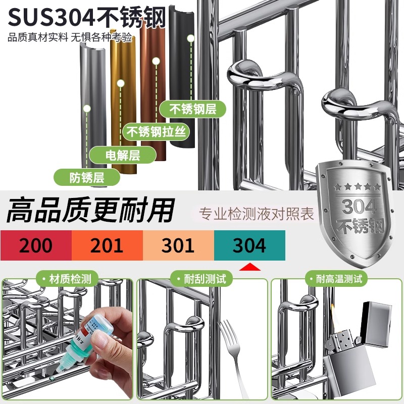 304不锈钢厨房置物架家用碗碟收纳架碗架沥水篮放碗筷碗盘沥水架 - 图1