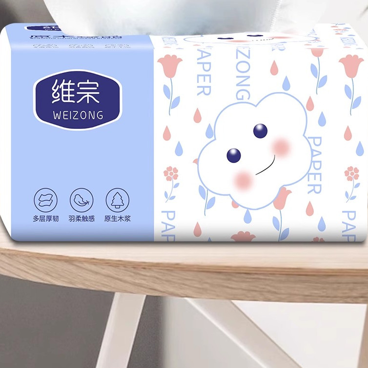 加大加厚实惠装加厚抽取式餐巾纸批发面巾纸原生木浆纸抽厕纸 - 图2