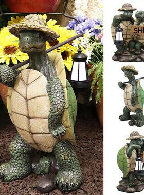 远行的乌龟花灯装饰件提的乌龟件龟摆仙人工艺品树W97园脂工艺品