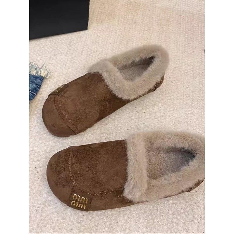 抖音网红同款秋冬季新款防滑一脚蹬棉鞋女平底加绒保暖复古豆豆鞋,淘宝优惠券,粉丝福利购,淘宝优惠卷