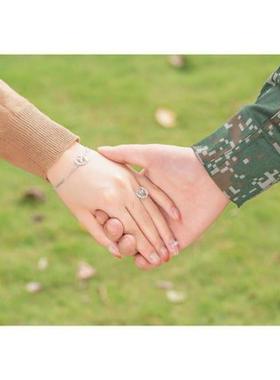 军恋五角星项链镀银领花项链戒指五件套军旅兵恋军恋军人军嫂饰品