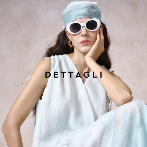 Dettagli/迪塔莉 2025新款百搭时尚度假风套头方巾头巾 - 图1