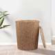 Huangtu Craftsmanship Nordic Office Living Room Home Daily Trash Can with Lid Basket Multi-purpose Storage Rattan Bucket