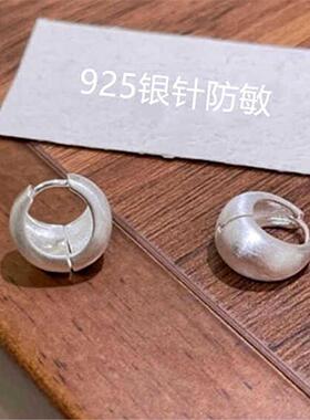 9999纯银拉丝耳扣轻奢百搭