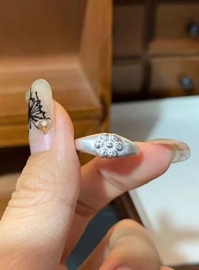 中古vintage复古奶奶风戒指小众设计冷淡风高级感食指环配饰