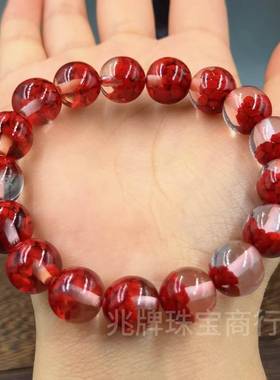 新款晶体砂幽灵朱砂手串聚宝盆男女款饰品本命年手链礼物直播