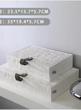 现代简约树脂皮革彩色装饰盒收纳首饰盒创意摆件桌面酒店样板间