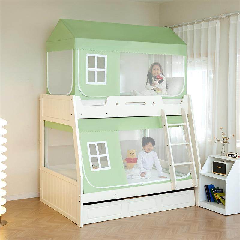 卡通印花床帘上下铺子母床蚊帐三开门学生宿舍单人蚊帐拉链方帐,淘宝优惠券,粉丝福利购,淘宝优惠卷