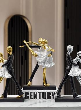 北欧轻奢风舞蹈女孩艺术工艺品摆件美容院柜台桌面个性创意摆设品