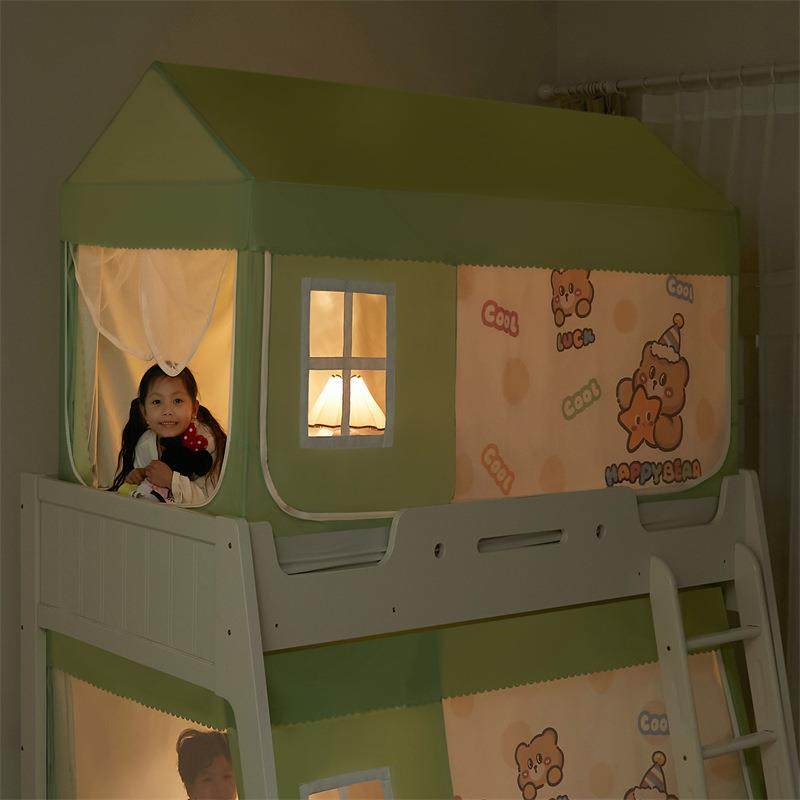 卡通印花床帘上下铺子母床蚊帐三开门学生宿舍单人蚊帐拉链方帐,淘宝优惠券,粉丝福利购,淘宝优惠卷