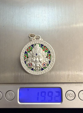 黄财神999纯银珐琅彩镂空项链男女属牛羊龙狗本命佛吊坠佛八宝