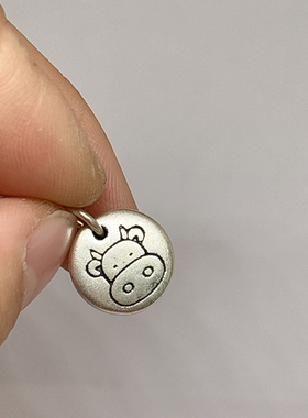 十二生肖儿童999足银满月硬银满月小滴溜DIY手工饰品配小吊坠