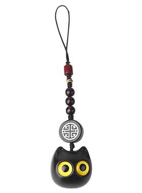 创意黑檀木猫咪汽车钥匙扣挂件可爱挂饰手机链男女情侣小礼品