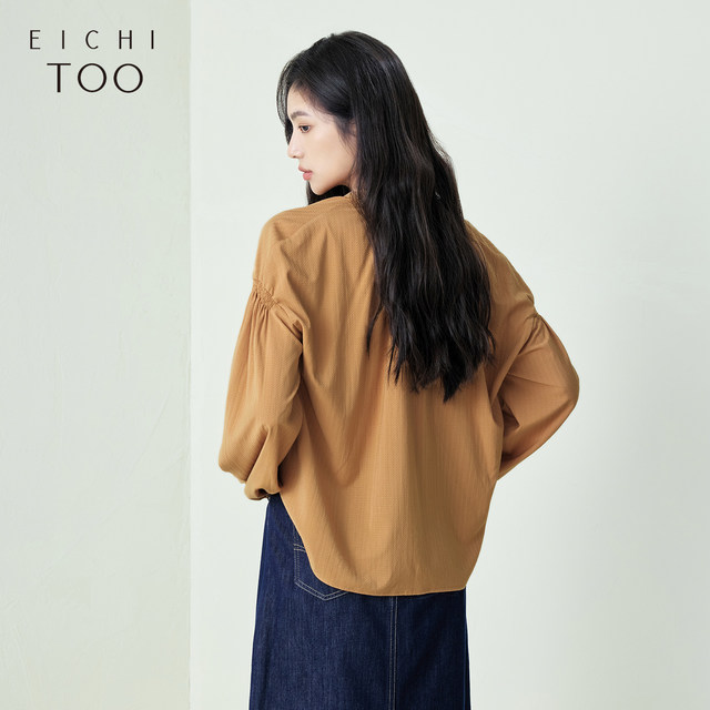 ເສື້ອຢືດແຂນຍາວຂອງ Aijutu ເສື້ອ chiffon ແຂນຍາວຂອງຝຣັ່ງສໍາລັບແມ່ຍິງໃນລະດູໃບໄມ້ປົ່ງທີ່ມີການອອກແບບທີ່ເປັນເອກະລັກຂອງເສື້ອຍືດແບບສະບາຍ