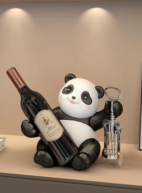 熊猫酒架轻摆件酒柜合组奢客厅餐边柜ThESaXJG书红架装饰