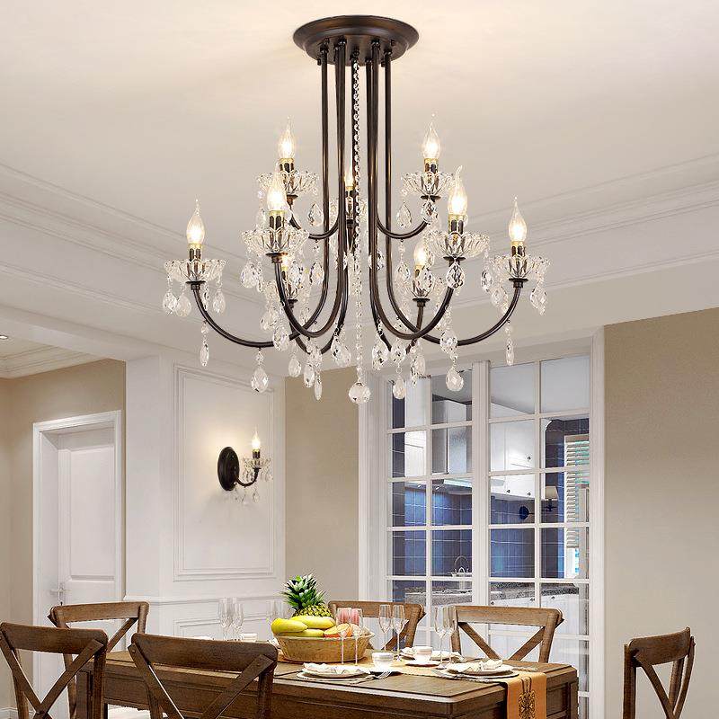 美式复古铁艺吊灯轻奢创意水晶灯客餐厅卧室灯个性服装店蜡烛灯具,淘宝优惠券,粉丝福利购,淘宝优惠卷