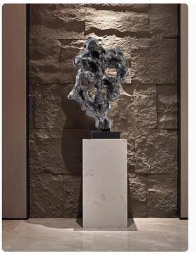 新中式太湖石落地摆件艺术品雕塑样品房玄关酒店大堂装饰品