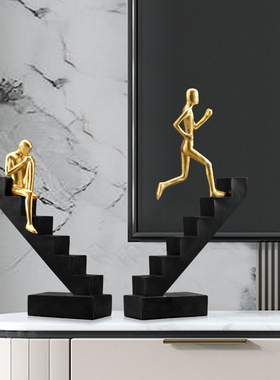 速发办公室创意摆件客厅书约简房装饰关玄品升人物桌面摆设