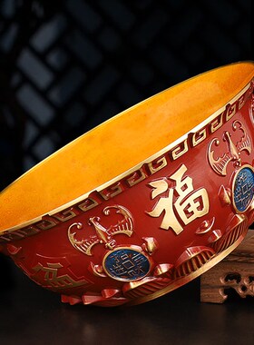 速发盆聚宝铜客厅摆件招财聚财储钱罐生意人办公礼米缸装饰室品