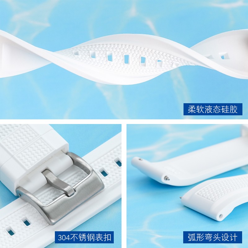 适用宝珀swatch斯沃琪表带联名风暴洋柔软硅胶编织纹理Blancpain - 图3