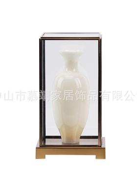 中式现代透明642，643玻璃子花瓶树新脂摆件客厅茶几博古书架罩柜