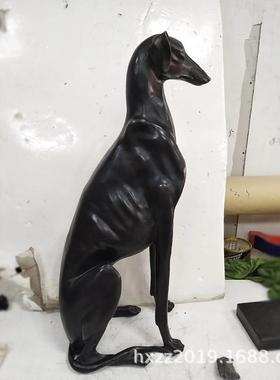 铜狗摆件铜生肖狗工艺品创意雕塑摆件青铜灵犬动物装饰家居摆设