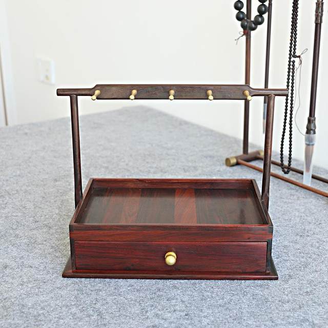 Big red rosewood tray entrance entrance keys storage rack desktop ornaments wooden jewelry makeup storage box